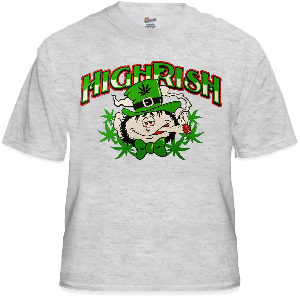 Irish Pothead T-Shirt - Highrish Stoned Leprechaun T-Shirt