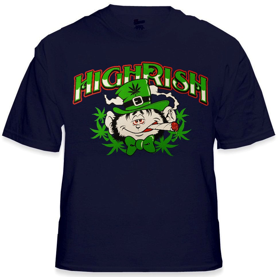 Irish Pothead T-Shirt - Highrish Stoned Leprechaun T-Shirt