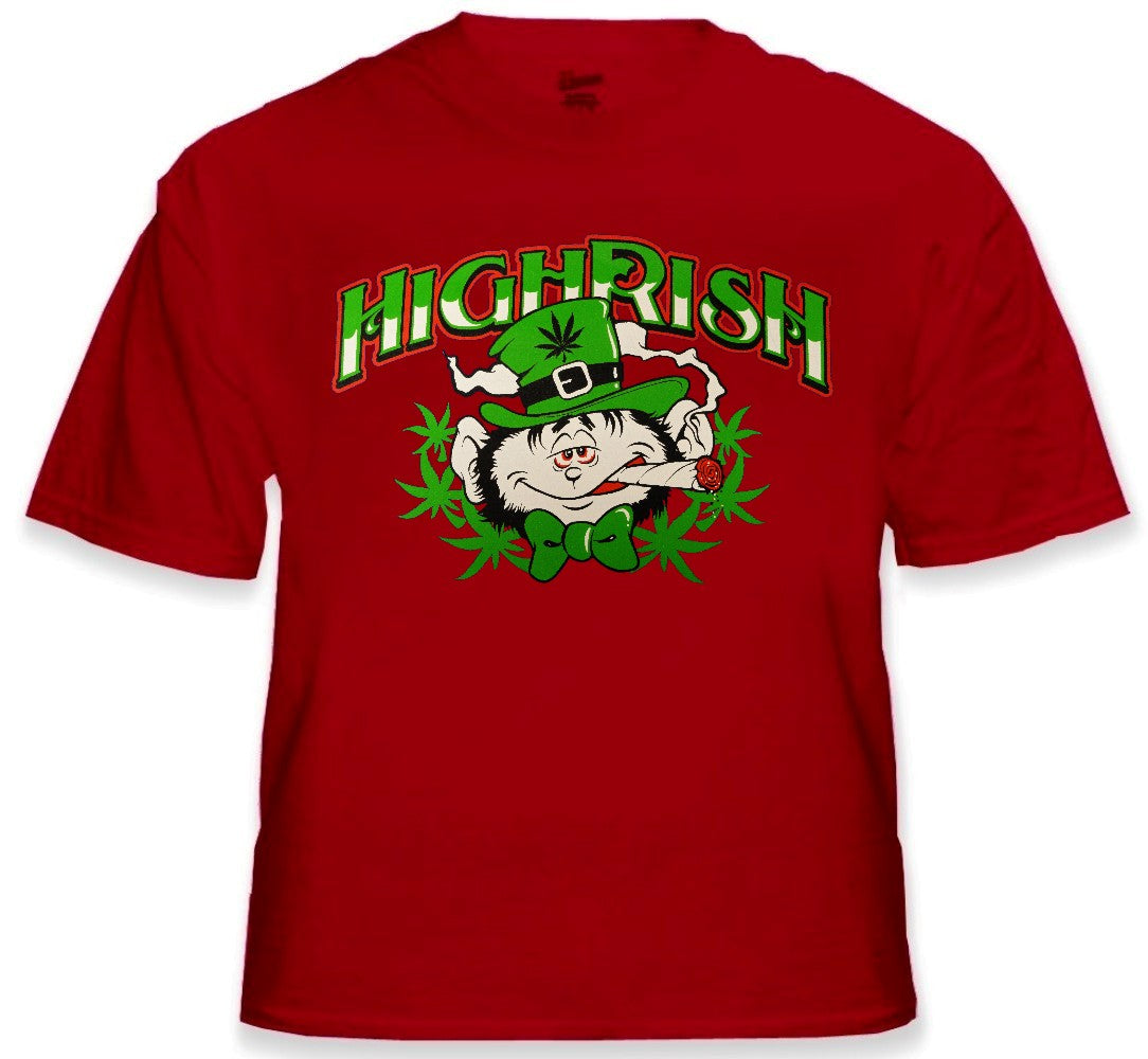 Irish Pothead T-Shirt - Highrish Stoned Leprechaun T-Shirt