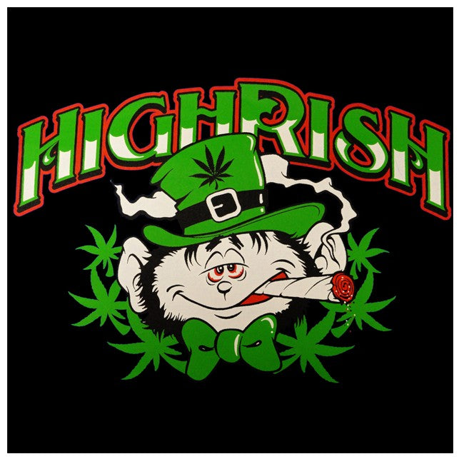 Irish Pothead T-Shirt - Highrish Stoned Leprechaun T-Shirt