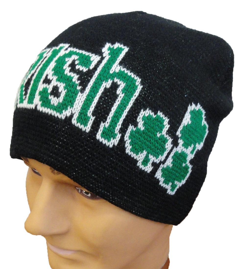 Irish Shamrock Beanie (Black/Green)