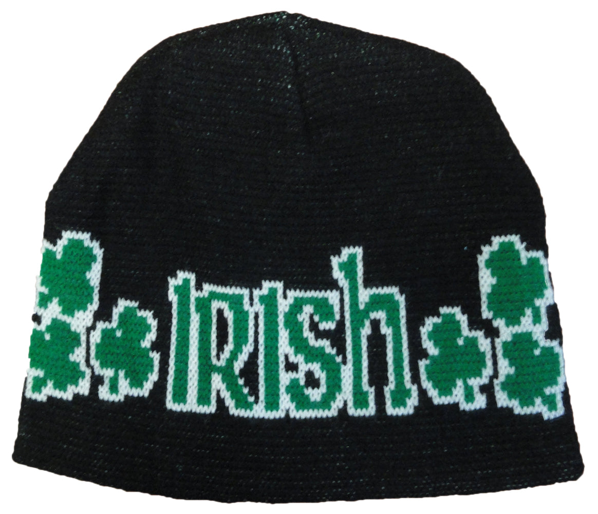 Irish Shamrock Beanie (Black/Green)