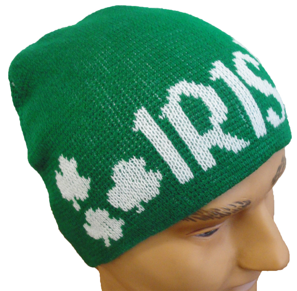 Irish Shamrock Beanie (Green/White)
