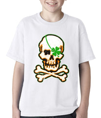 Irish Shamrock Skull and Crossbones Kids T-shirt