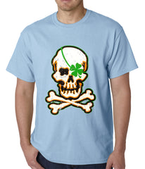 Irish Shamrock Skull and Crossbones Mens T-shirt
