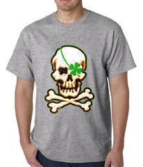 Irish Shamrock Skull and Crossbones Mens T-shirt