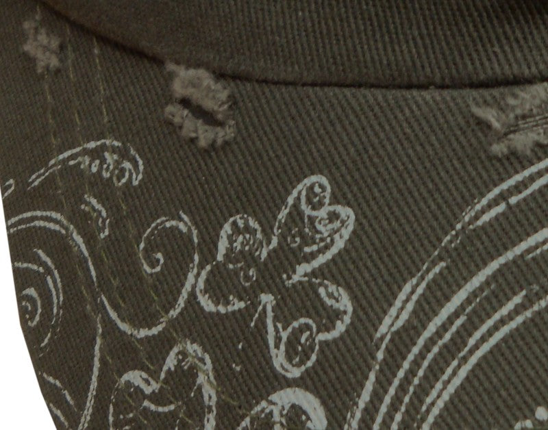 Irish Shamrock Vintage Military Cadet Hat (Olive Green)