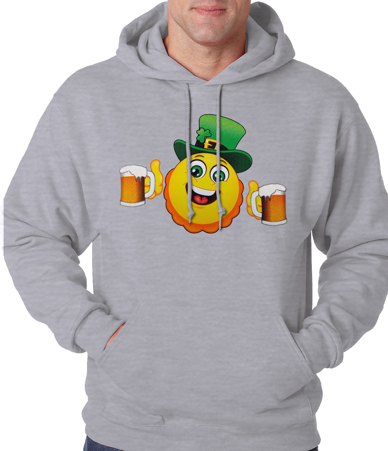 Irish St. Patrick's Day Drinking Leprechaun Emoji Adult Hoodie