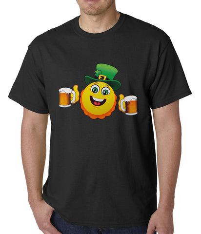 Irish St. Patrick's Day Drinking Leprechaun Emoji Mens T-shirt