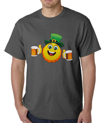 Irish St. Patrick's Day Drinking Leprechaun Emoji Mens T-shirt