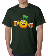 Irish St. Patrick's Day Drinking Leprechaun Emoji Mens T-shirt