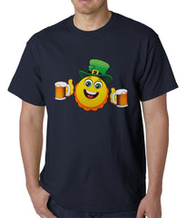 Irish St. Patrick's Day Drinking Leprechaun Emoji Mens T-shirt