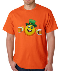 Irish St. Patrick's Day Drinking Leprechaun Emoji Mens T-shirt