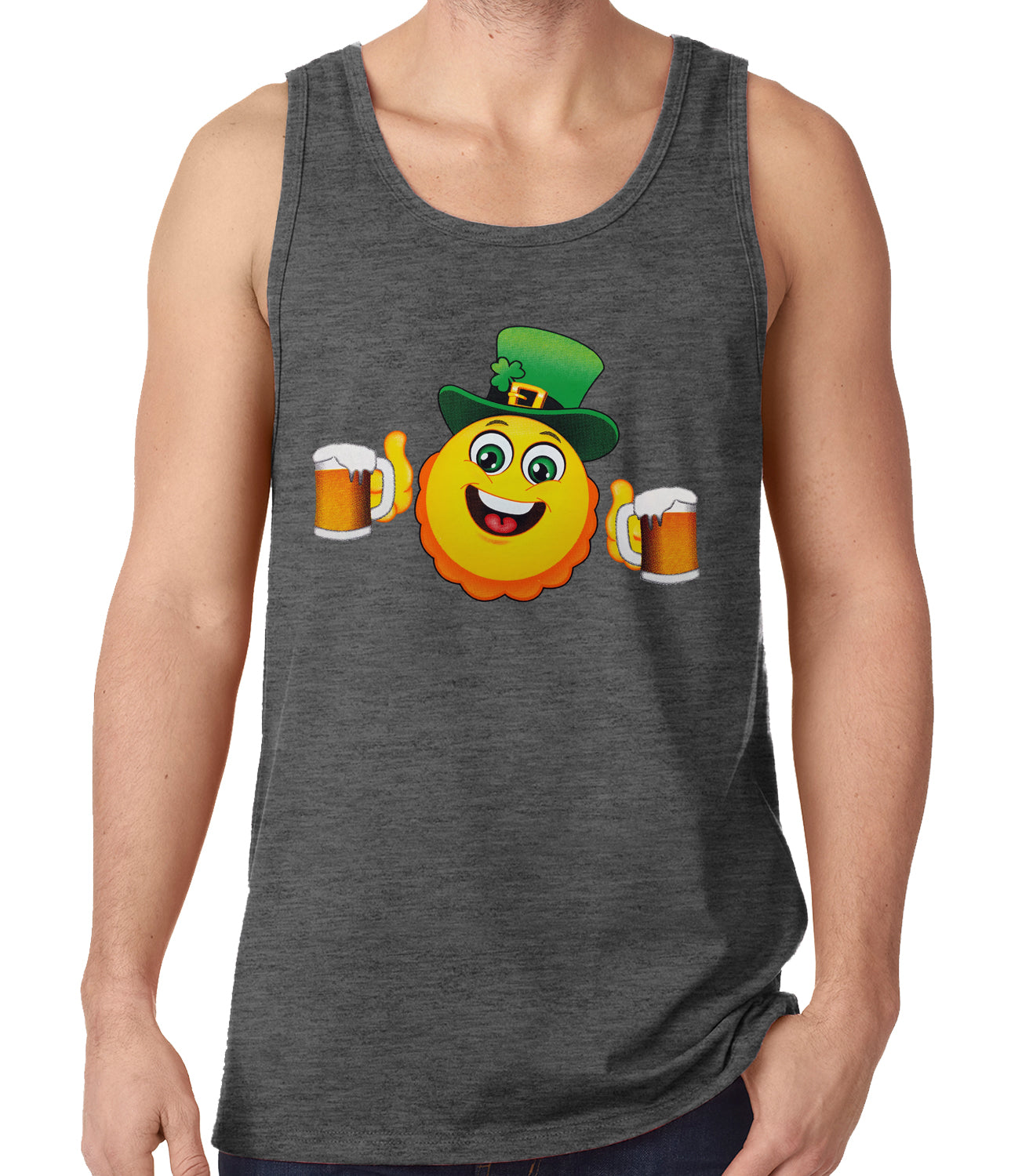 Irish St. Patrick's Day Drinking Leprechaun Emoji Tank Top