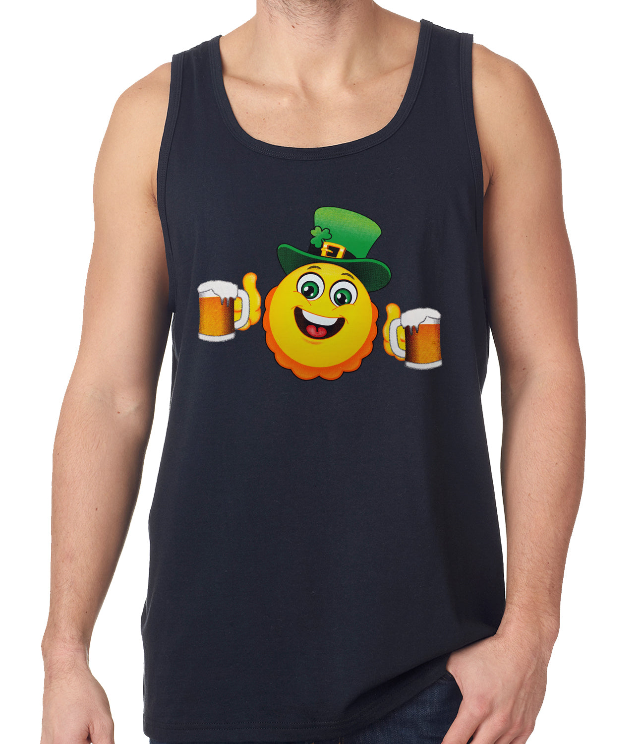 Irish St. Patrick's Day Drinking Leprechaun Emoji Tank Top