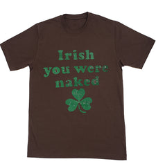 Irish You Were Naked (Dark Green Print) Men's T-Shirt