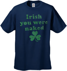 Irish You Were Naked (Dark Green Print) Men's T-Shirt