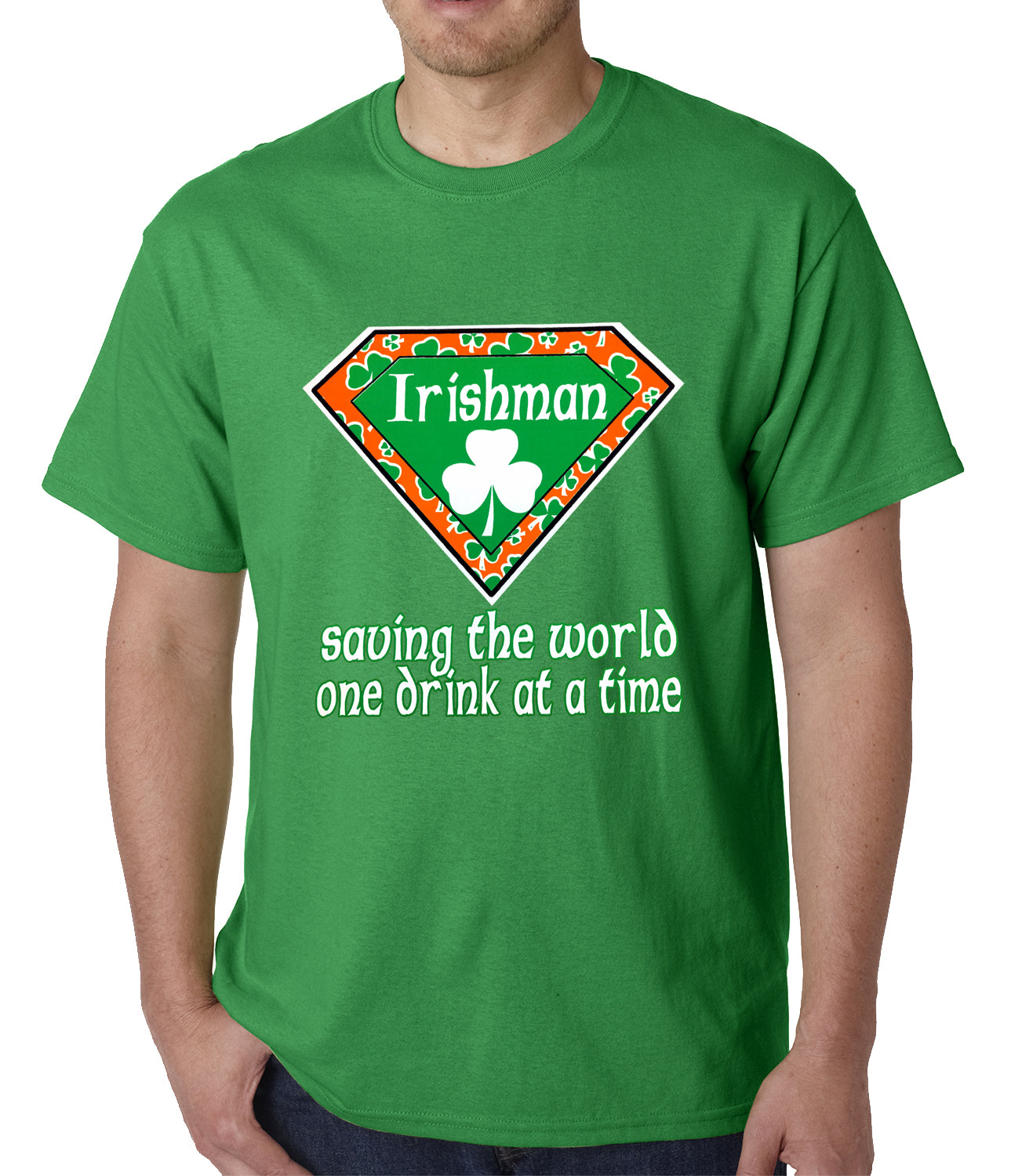 Irishman Saving The World One Drink At a Time Mens T-shirt