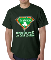 Irishman Saving The World One Drink At a Time Mens T-shirt
