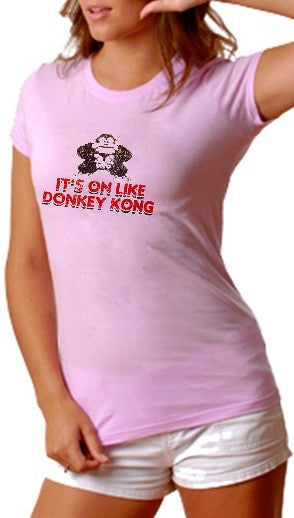 It's On Like Donkey Kong Girls T-Shirt :: Vintage Gamer Chick Tee