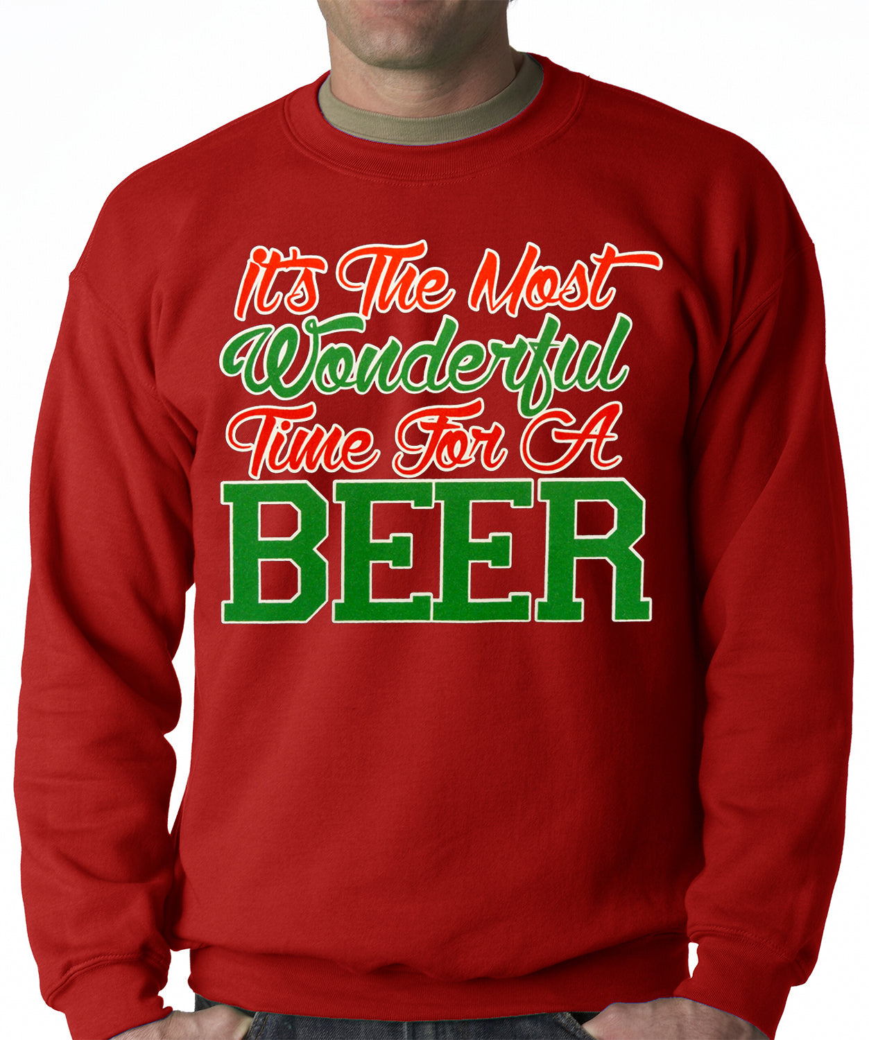 It's The Most Wonderful Time For A Beer Adult Crewneck