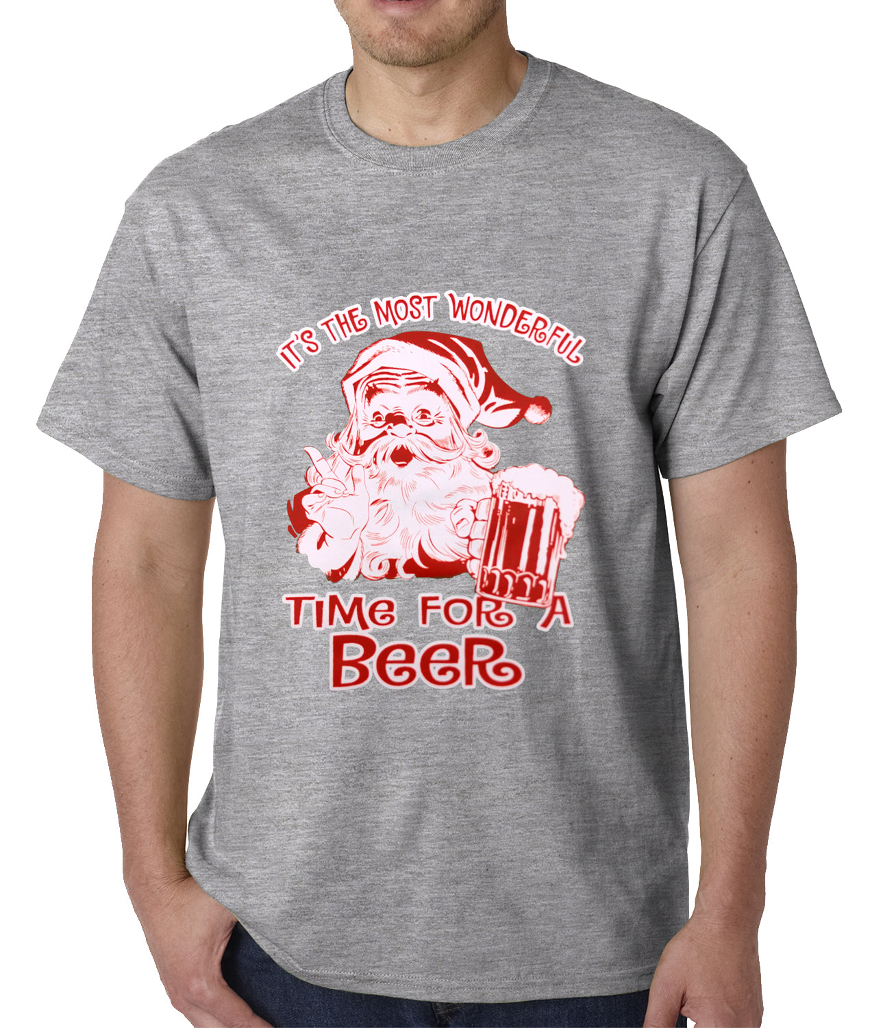 It's The Most Wonderful Time for a Beer Funny Christmas Mens T-shirt