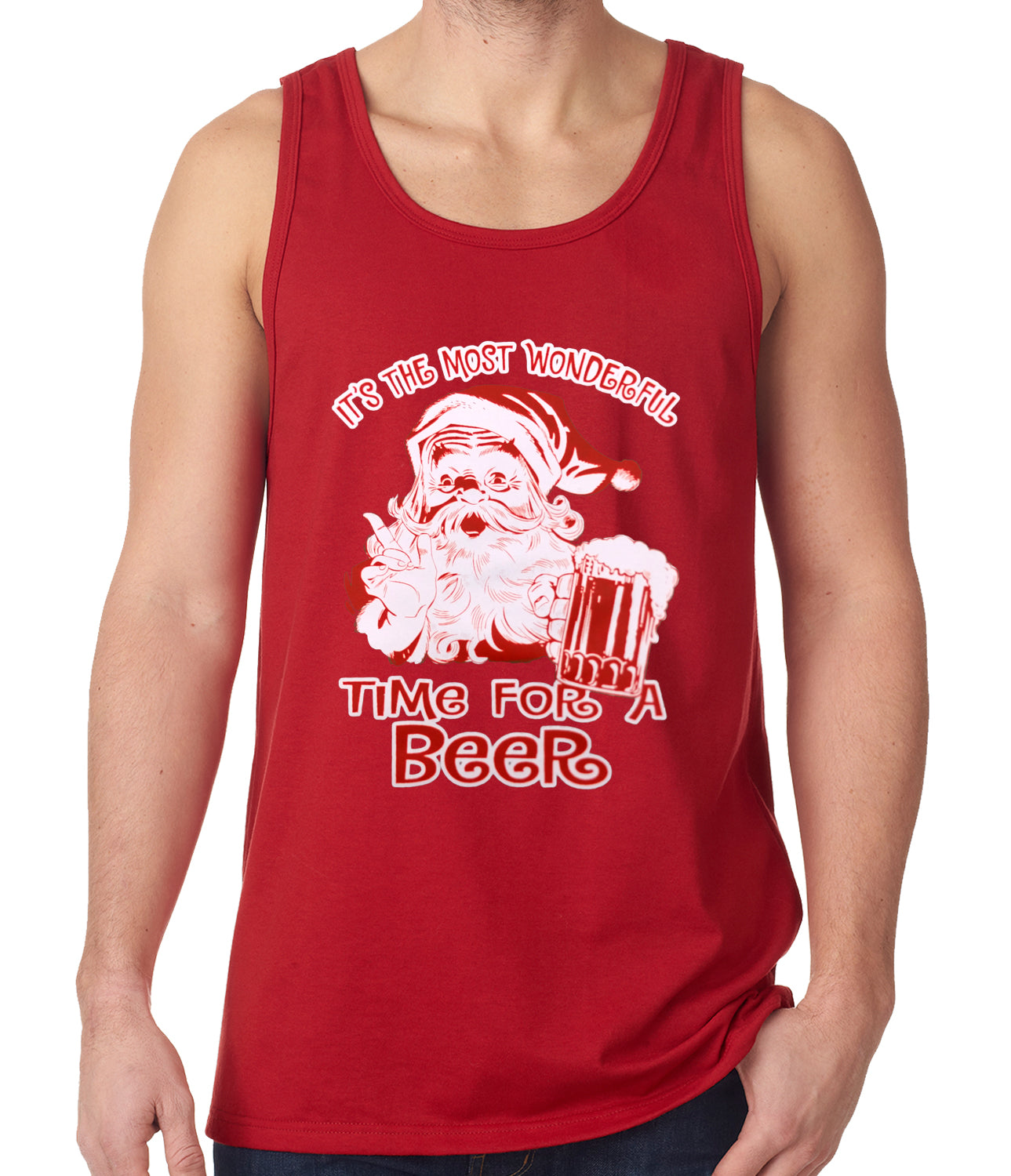 It's The Most Wonderful Time for a Beer Funny Christmas Tank Top