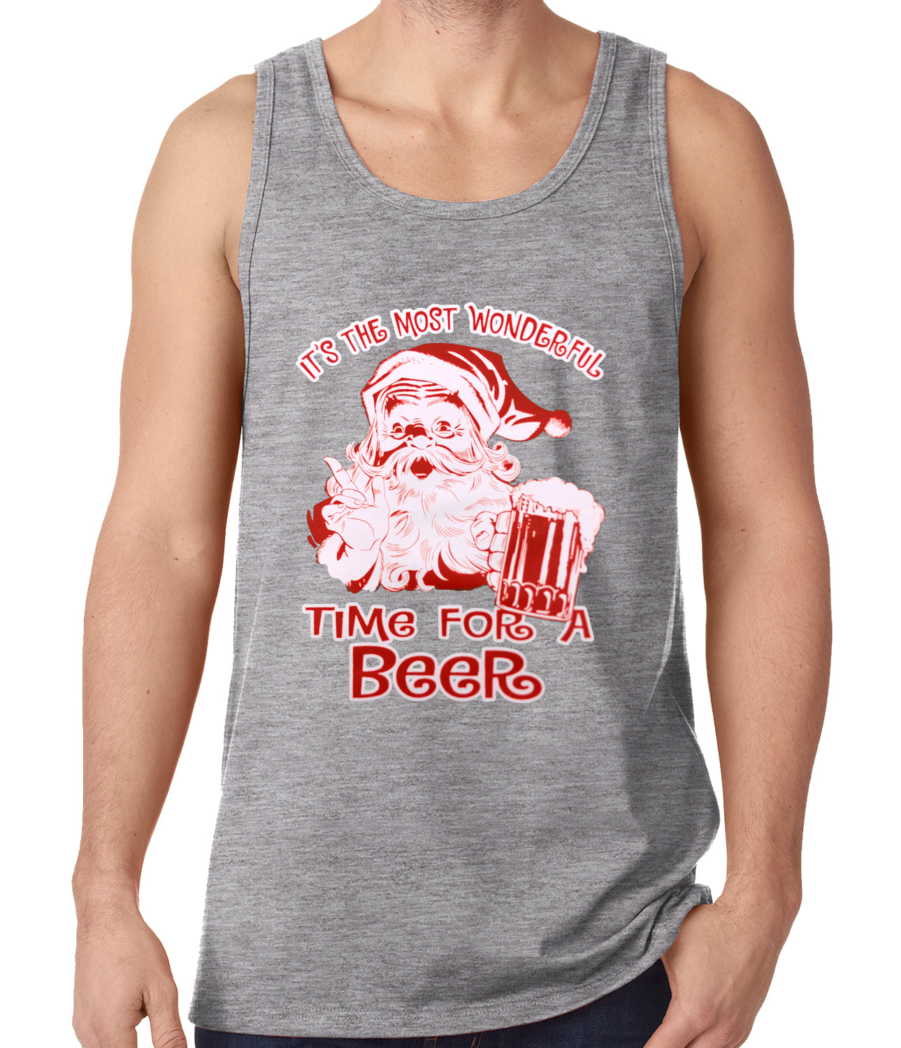 It's The Most Wonderful Time for a Beer Funny Christmas Tank Top