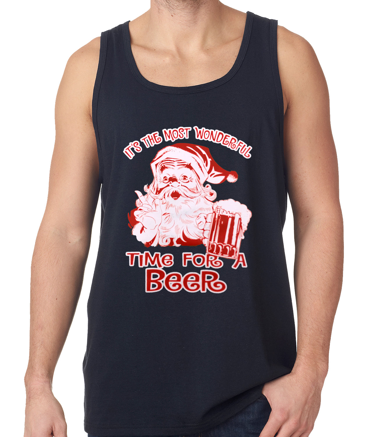 It's The Most Wonderful Time for a Beer Funny Christmas Tank Top