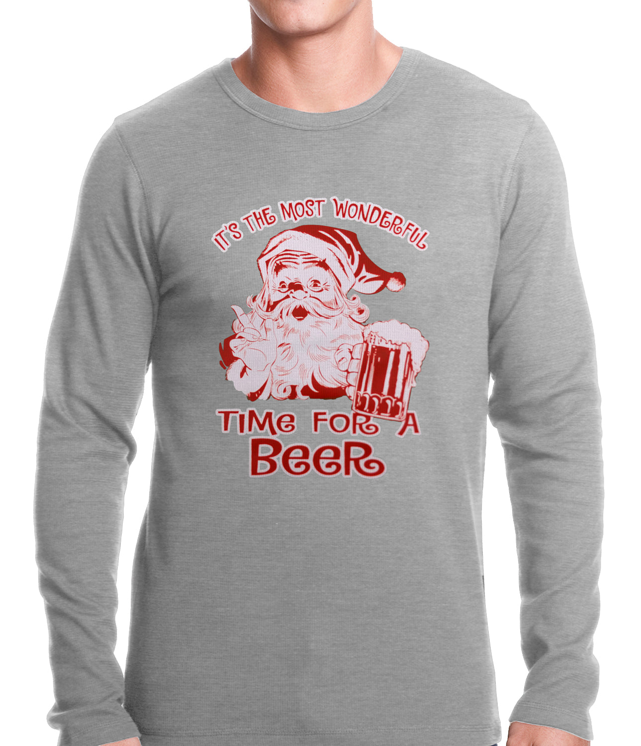 It's The Most Wonderful Time for a Beer Funny Christmas Thermal Shirt