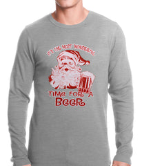 It's The Most Wonderful Time for a Beer Funny Christmas Thermal Shirt