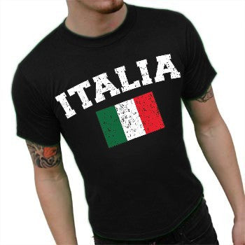 Italy "Italia" Vintage Flag International Mens T-Shirt