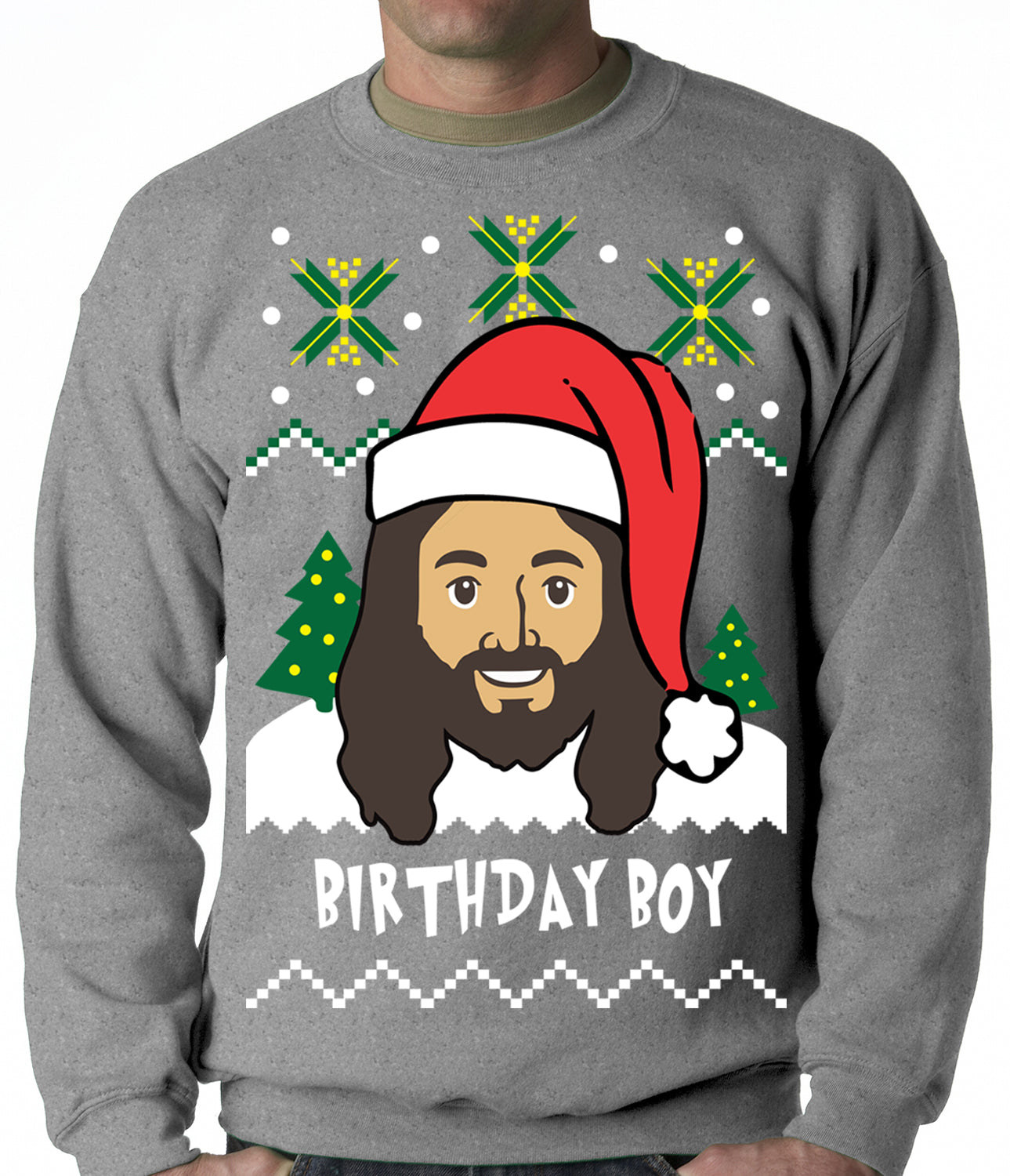 Jesus - Birthday Boy - Ugly Christmas Sweater Crewneck Sweatshirt