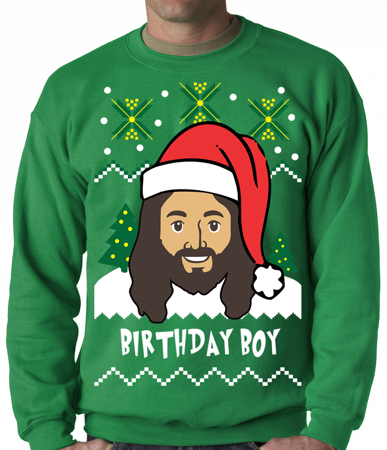 Jesus - Birthday Boy - Ugly Christmas Sweater Crewneck Sweatshirt
