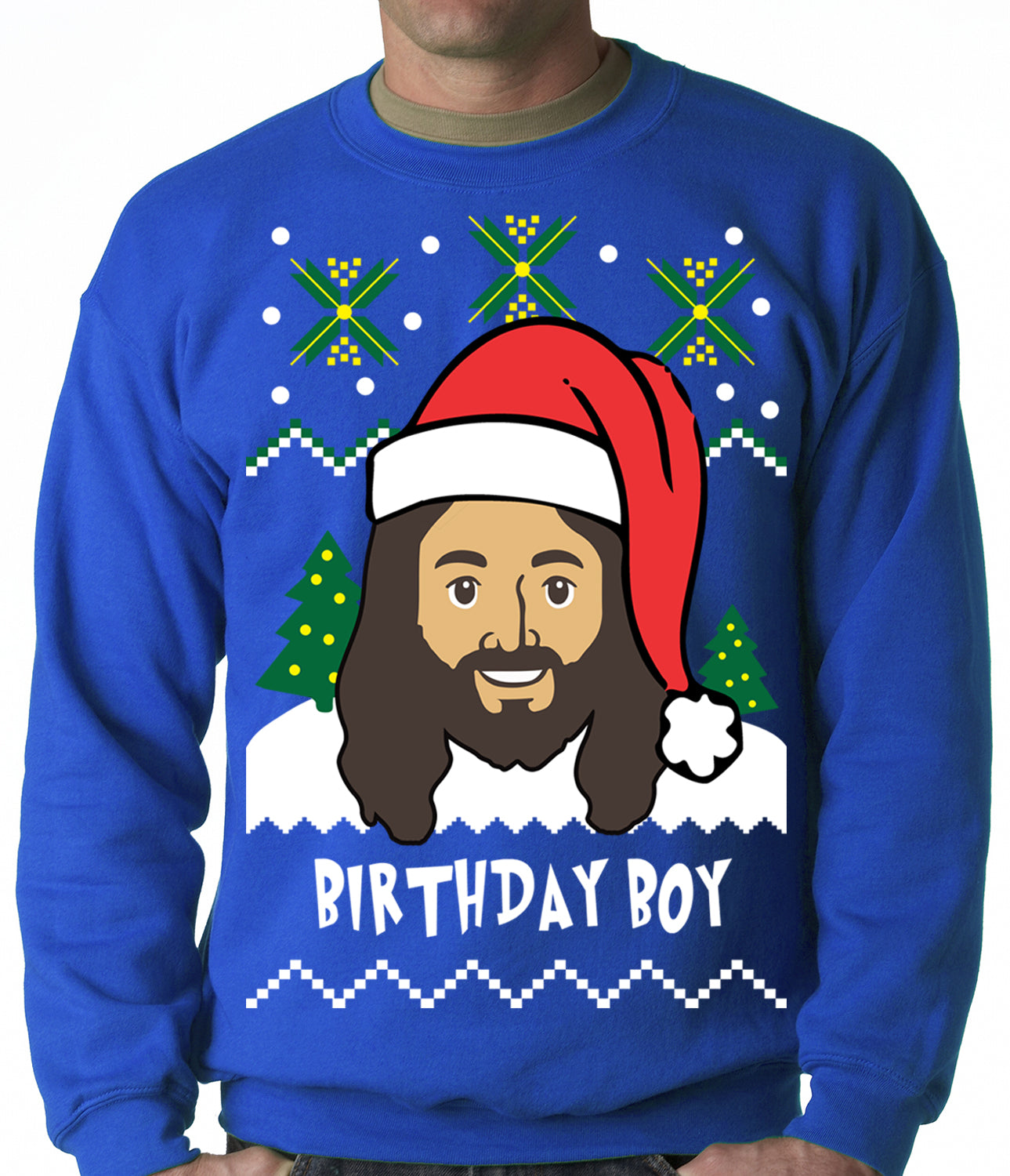 Jesus - Birthday Boy - Ugly Christmas Sweater Crewneck Sweatshirt