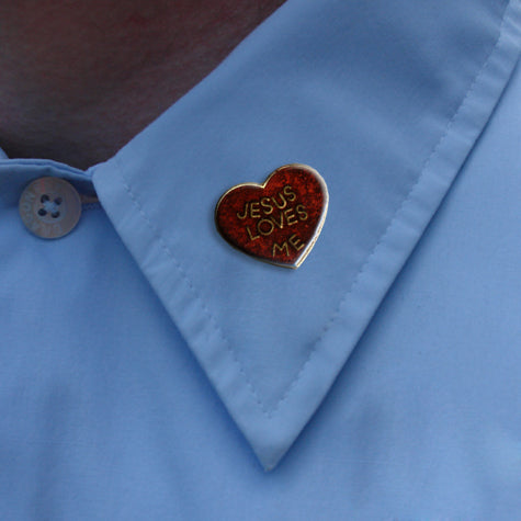 Jesus Loves Me Heart Lapel Pin