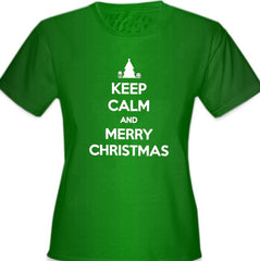 Keep Calm And Merry Christmas Girl's T-Shirt