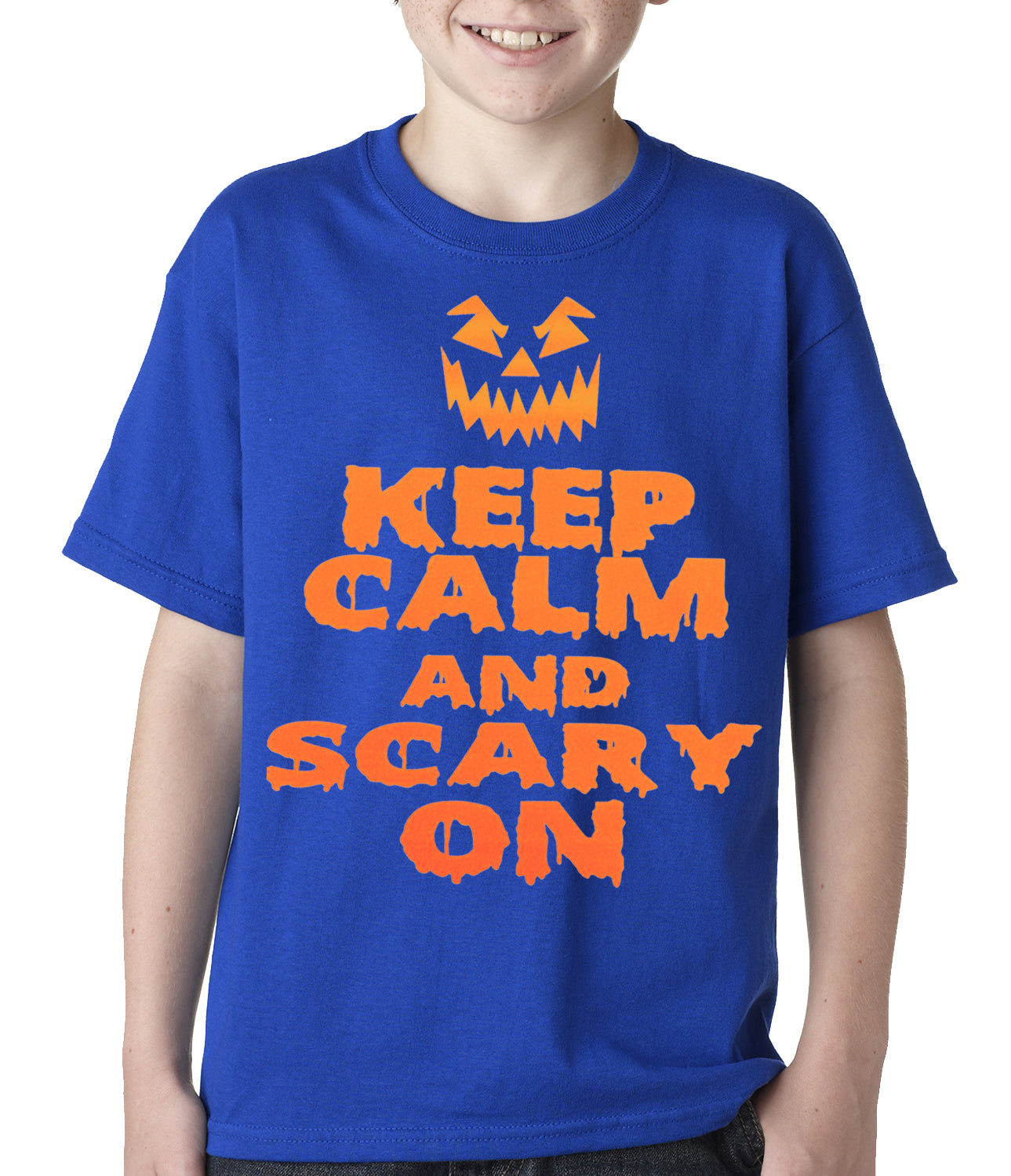 Keep Calm and Scary On Funny Halloween Kids T-shirt