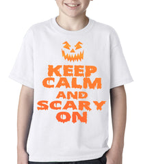 Keep Calm and Scary On Funny Halloween Kids T-shirt