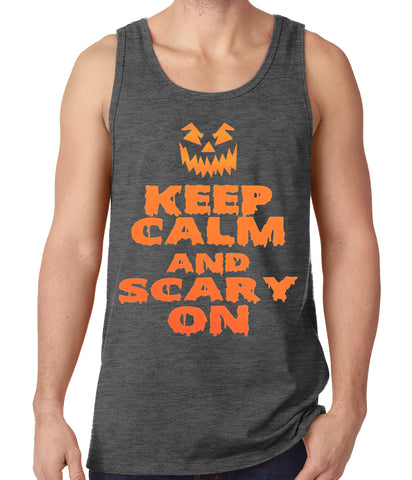 Keep Calm and Scary On Funny Halloween Tank Top
