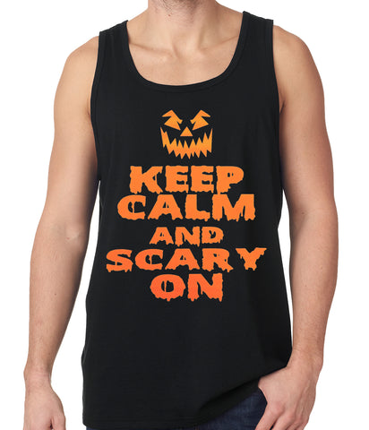 Keep Calm and Scary On Funny Halloween Tank Top