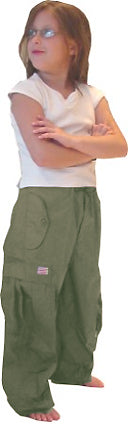 Kids Unisex Basic UFO Pants (Moss Green)