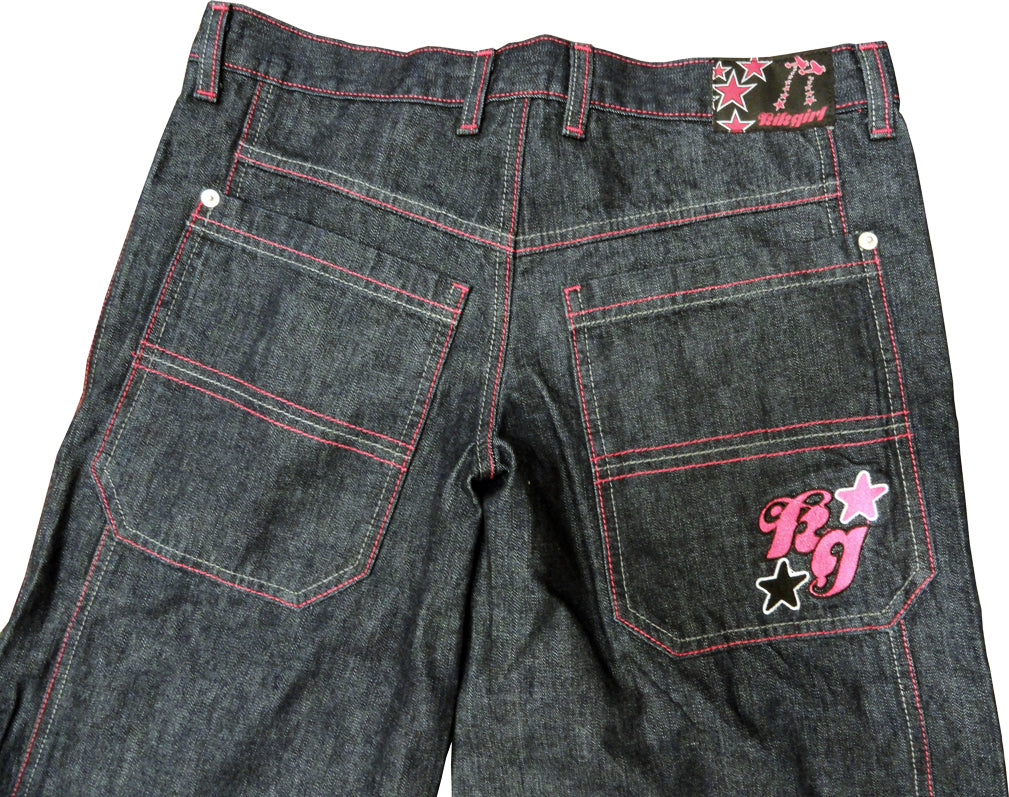 Kikgirl Jeans - KikGirl 26" Deluxe Wideleg Pants (Black Denim)