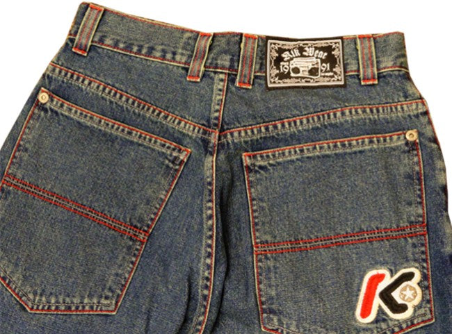 Kikwear 23" Bottom Antique Wash Vintage Denim Jeans - 28 Inch Waist