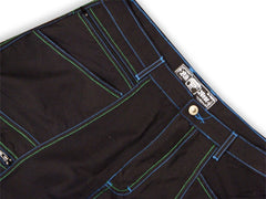 Kikwear 28" Microfiber Contrast Pants (Black / Green / Blue)