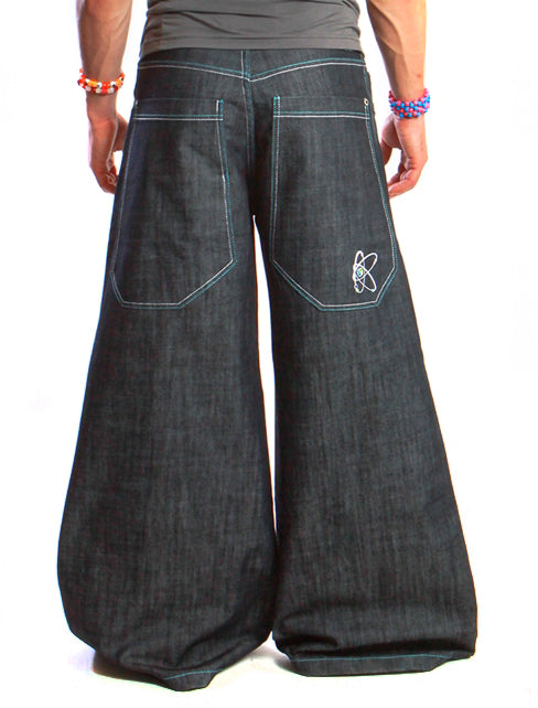 Kikwear Jeans - Kikwear 32" Bottom Super Deluxe Wide Leg Pant (Black Denim)