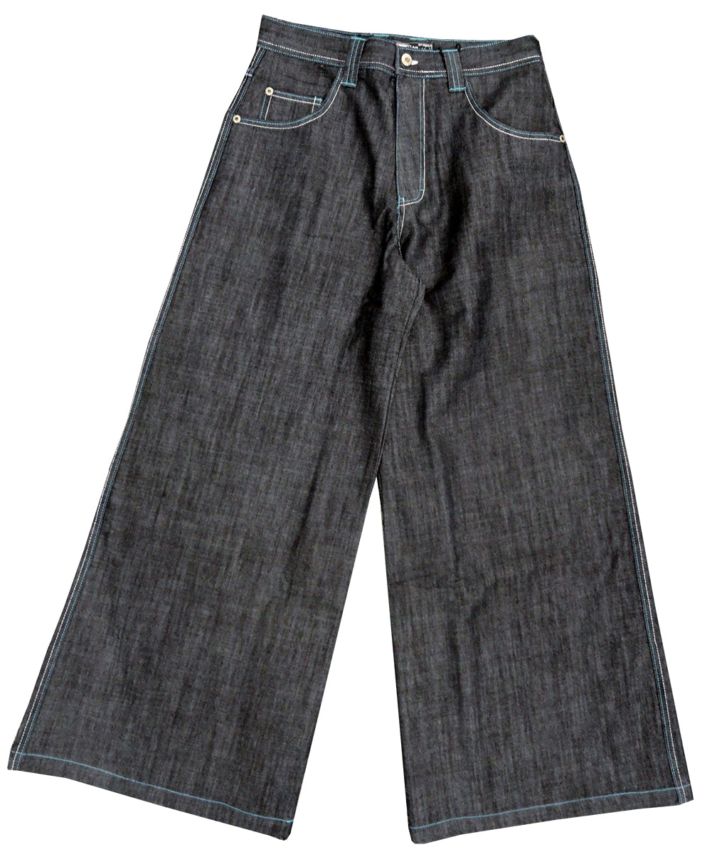 Kikwear Jeans - Kikwear 32" Bottom Super Deluxe Wide Leg Pant (Black Denim)