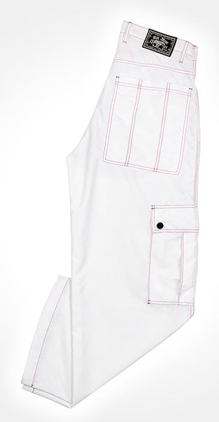 Kikwear Jeans - Kikwear White 23" Microsuede Cargo Pants