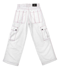 Kikwear Jeans - Kikwear White 23" Microsuede Cargo Pants