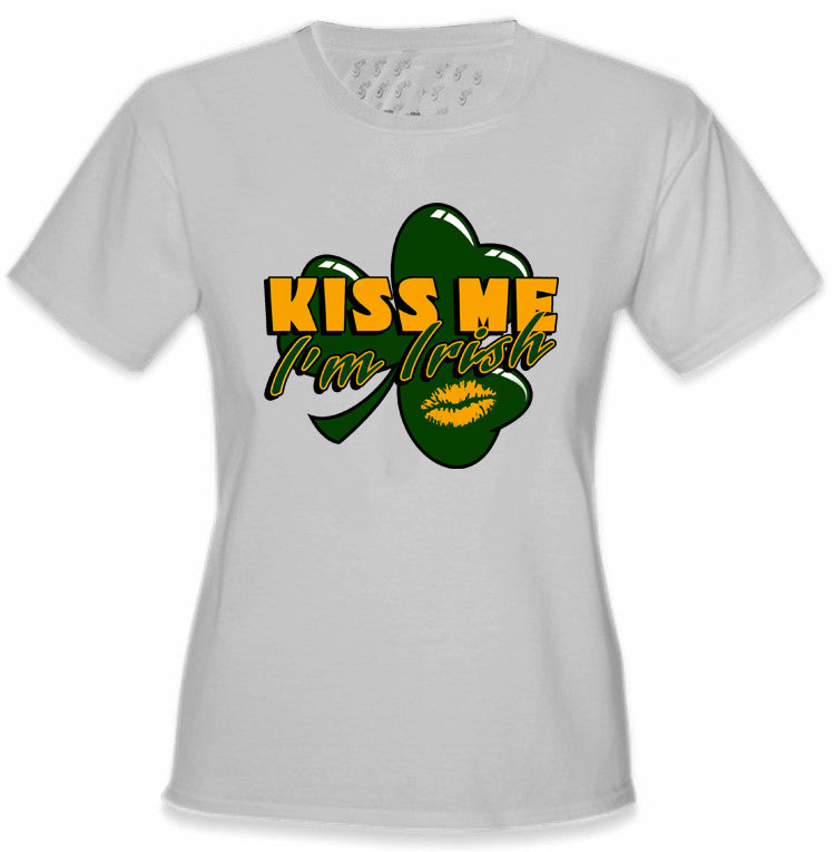 Kiss Me I'm Irish Shamrock Girl's T-Shirt